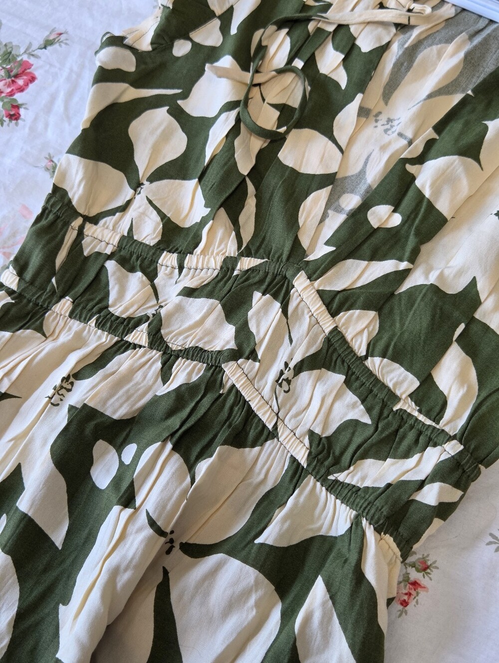 NEW ​Patrons of Peace Floral V Neck Corset Style Ruffle Maxi Dress Sz S 🌿 - Picture 13 of 16